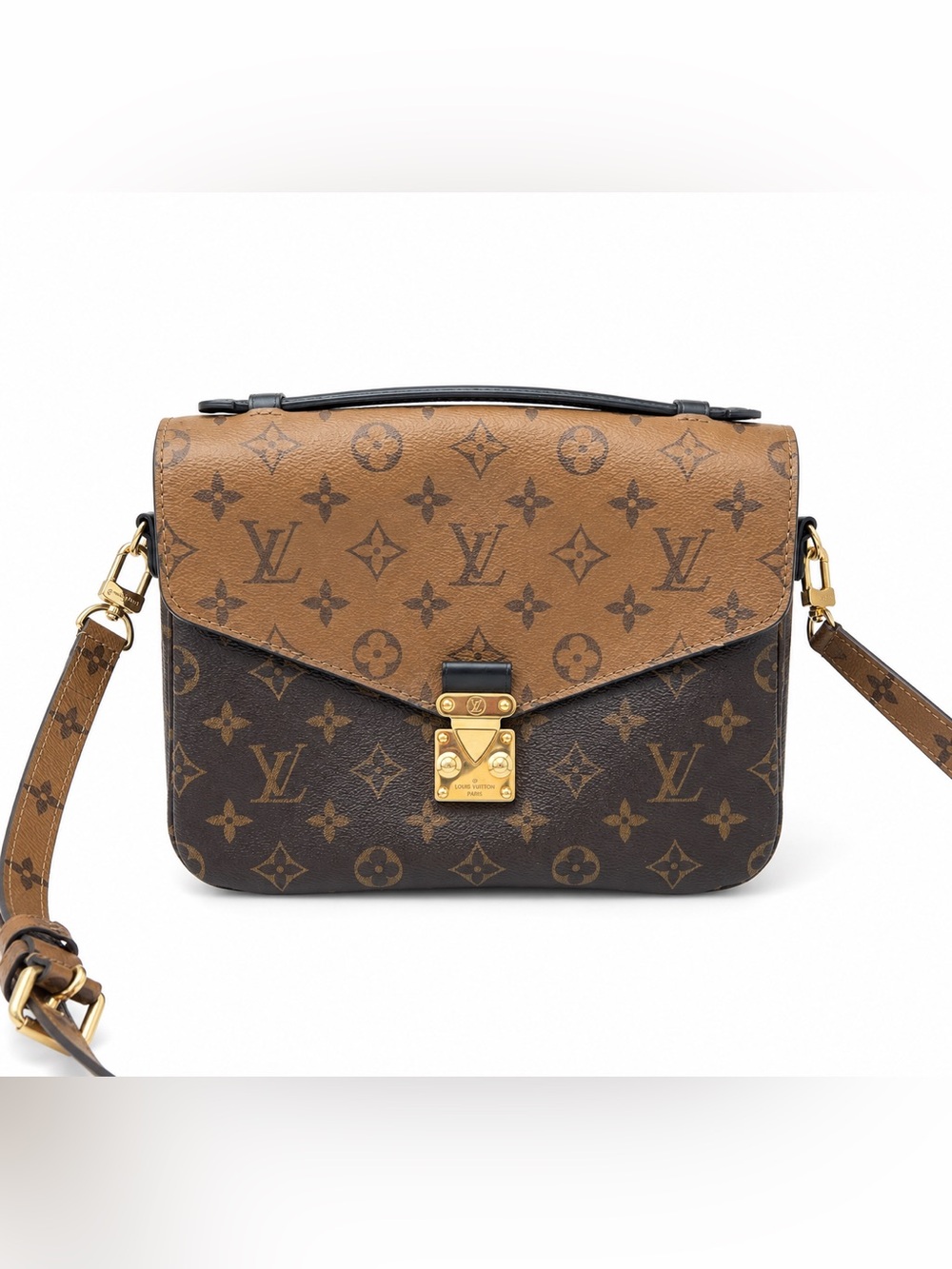 Louis Vuitton Two-Tone Monogram Satchel in Brown and Tan